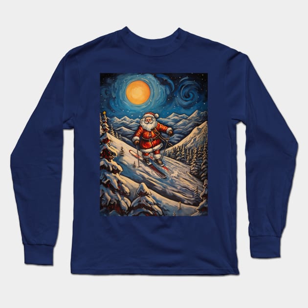 HoHoHo Ski Long Sleeve T-Shirt by FehuMarcinArt